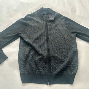 Toscano Charcoal Textured Zip-Up Sweater